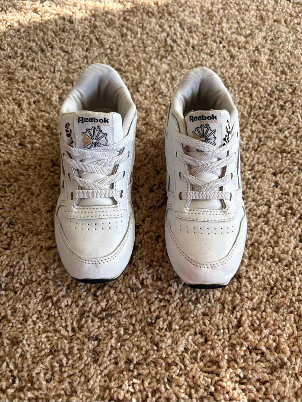 Reebok Kids White Leather Jogger Sneakers